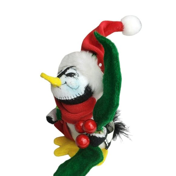 2009 Annalee Christmas Penguin Holly Berry Red Scarf Santa Hat Holiday Retired - Picture 3 of 13